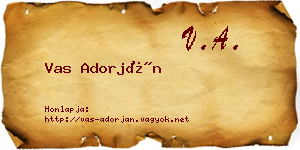 Vas Adorján névjegykártya