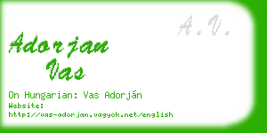 adorjan vas business card